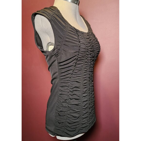WHBM Black Ruched Top - Size Small - Picture 2 of 7